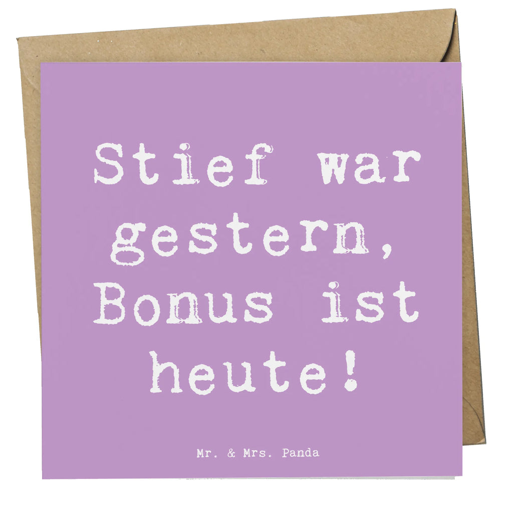 Deluxe Karte Spruch Bonusvater Freude Glückwunschkarte, Hochwertige Grußkarte, Hochwertige Klappkarte, Karte, Grußkarte, Hochzeitskarte, Einladungskarte, Geburtstagskarte, Klappkarte, Familie, Vatertag, Muttertag, Bruder, Schwester, Mama, Papa, Oma, Opa