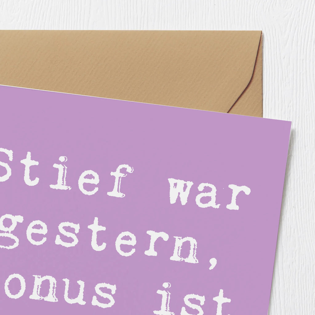 Deluxe Karte Spruch Bonusvater Freude Glückwunschkarte, Hochwertige Grußkarte, Hochwertige Klappkarte, Karte, Grußkarte, Hochzeitskarte, Einladungskarte, Geburtstagskarte, Klappkarte, Familie, Vatertag, Muttertag, Bruder, Schwester, Mama, Papa, Oma, Opa