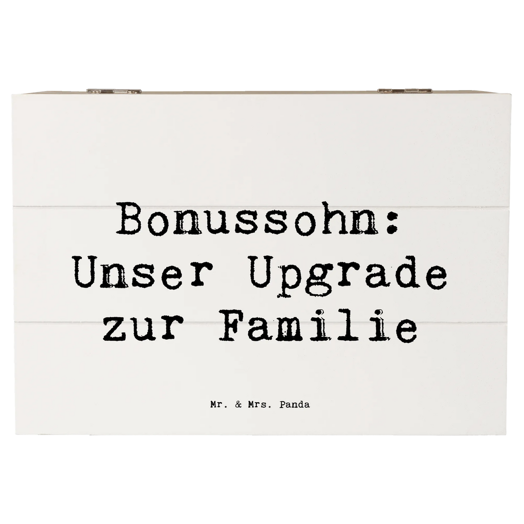 Wooden chest Saying Bonussohn: Unser Upgrade zur Familie Schatulle, Holzkiste, Truhe, Erinnerungsbox, Erinnerungskiste, XXL, Kiste, Geschenkdose, Aufbewahrungsbox, Geschenkbox, Dekokiste, Schatzkiste, Familie, Vatertag, Muttertag, Bruder, Schwester, Mama, Papa, Oma, Opa