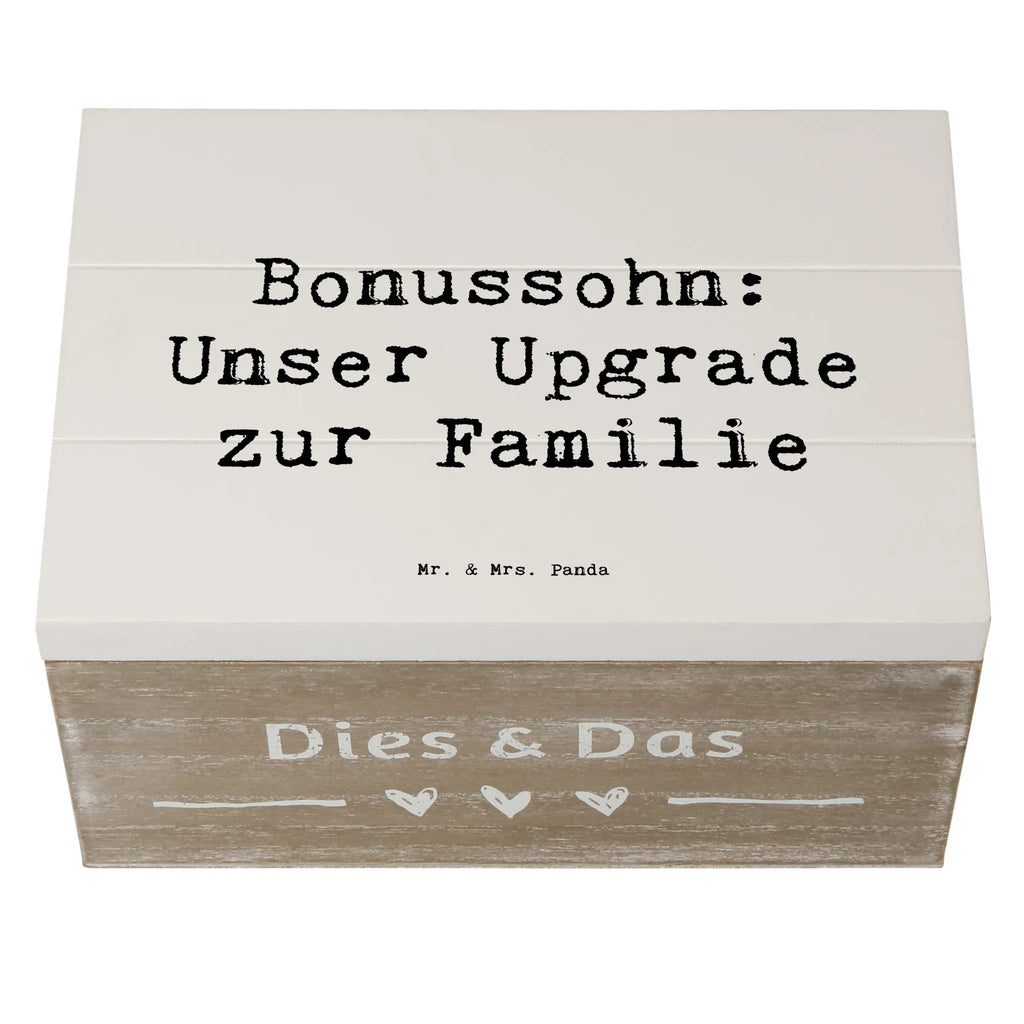 Wooden chest Saying Bonussohn: Unser Upgrade zur Familie Schatulle, Holzkiste, Truhe, Erinnerungsbox, Erinnerungskiste, XXL, Kiste, Geschenkdose, Aufbewahrungsbox, Geschenkbox, Dekokiste, Schatzkiste, Familie, Vatertag, Muttertag, Bruder, Schwester, Mama, Papa, Oma, Opa