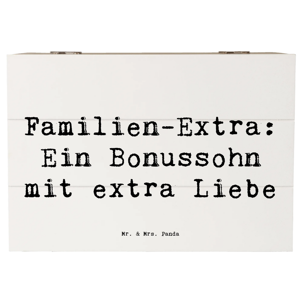 Wooden chest Saying Familien-Extra: Ein Bonussohn mit extra Liebe Geschenkbox, Erinnerungsbox, Truhe, Schatzkiste, Holzkiste, Kiste, XXL, Dekokiste, Schatulle, Geschenkdose, Erinnerungskiste, Aufbewahrungsbox, Familie, Vatertag, Muttertag, Bruder, Schwester, Mama, Papa, Oma, Opa