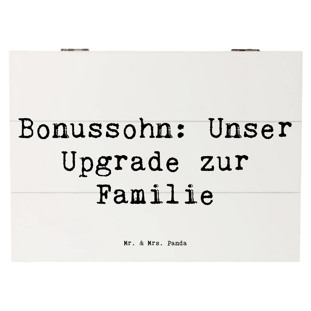 Wooden chest Saying Bonussohn: Unser Upgrade zur Familie Schatulle, Holzkiste, Truhe, Erinnerungsbox, Erinnerungskiste, XXL, Kiste, Geschenkdose, Aufbewahrungsbox, Geschenkbox, Dekokiste, Schatzkiste, Familie, Vatertag, Muttertag, Bruder, Schwester, Mama, Papa, Oma, Opa