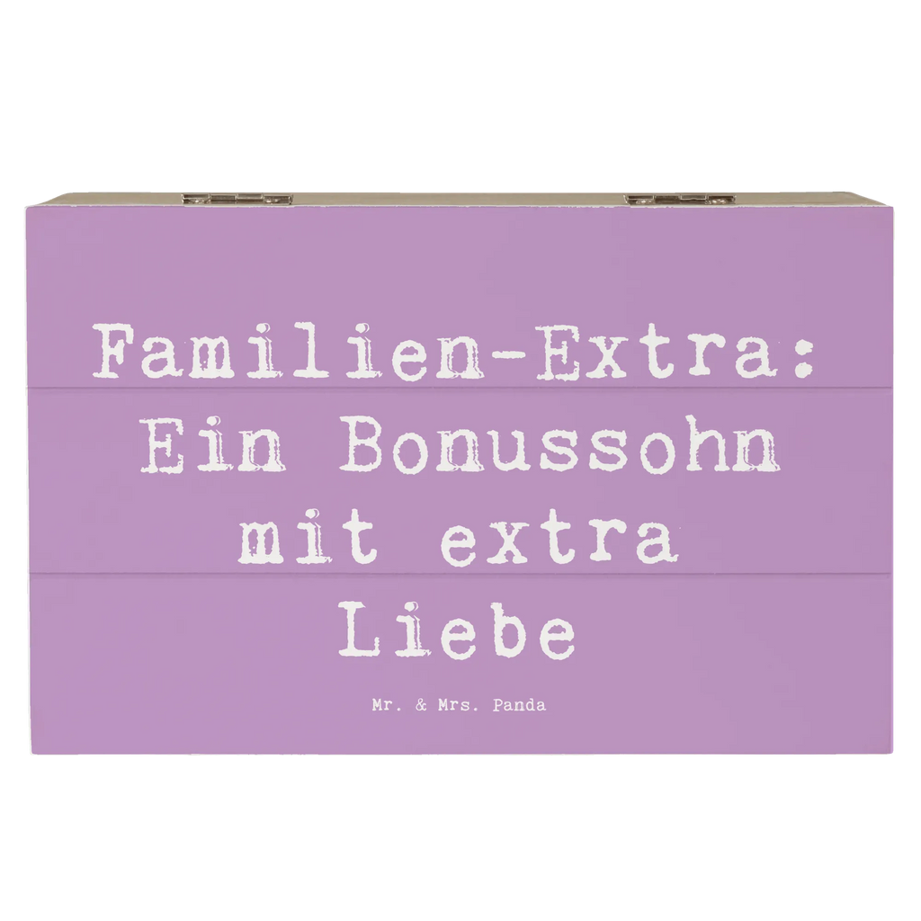 Wooden chest Saying Familien-Extra: Ein Bonussohn mit extra Liebe Geschenkbox, Erinnerungsbox, Truhe, Schatzkiste, Holzkiste, Kiste, XXL, Dekokiste, Schatulle, Geschenkdose, Erinnerungskiste, Aufbewahrungsbox, Familie, Vatertag, Muttertag, Bruder, Schwester, Mama, Papa, Oma, Opa