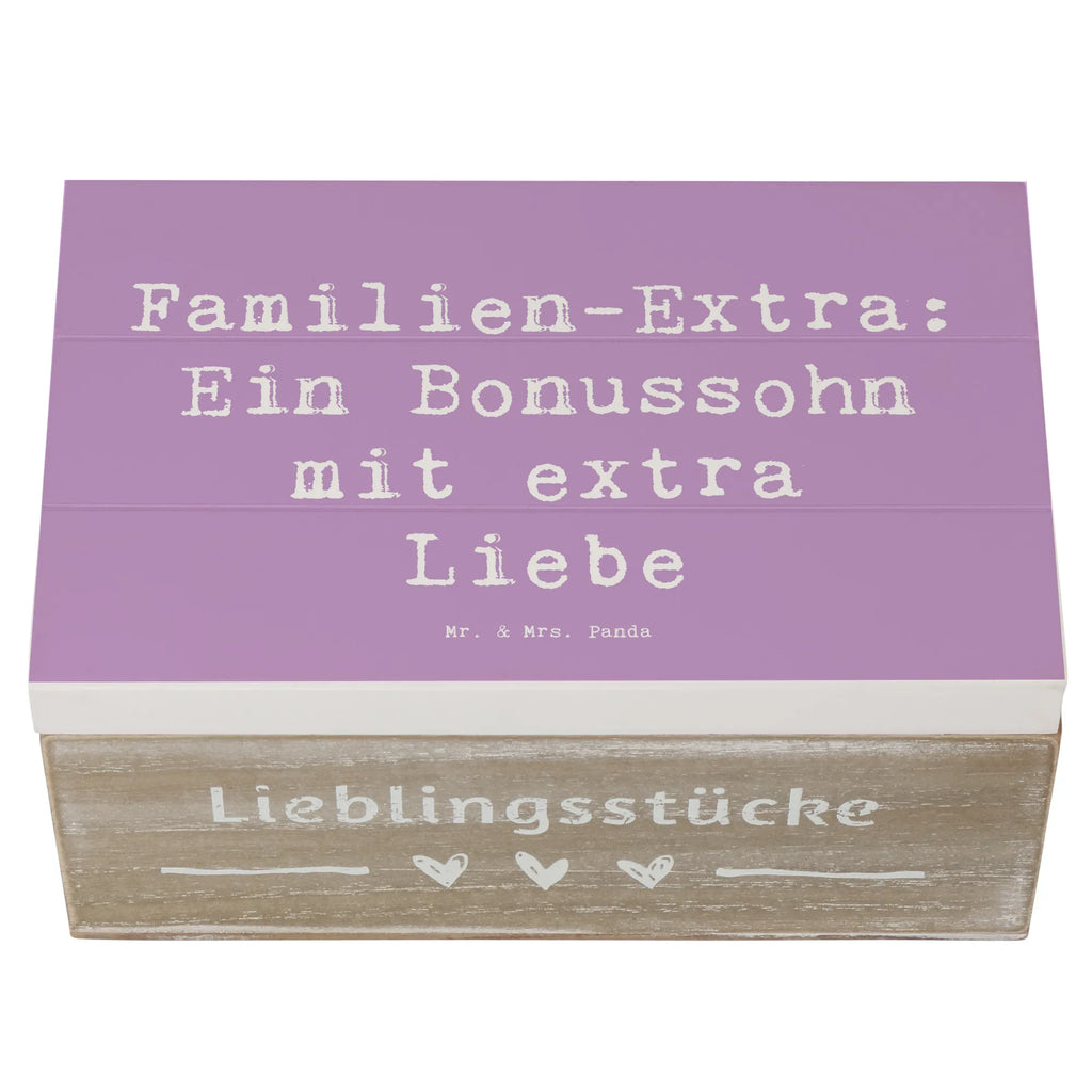 Wooden chest Saying Familien-Extra: Ein Bonussohn mit extra Liebe Geschenkbox, Erinnerungsbox, Truhe, Schatzkiste, Holzkiste, Kiste, XXL, Dekokiste, Schatulle, Geschenkdose, Erinnerungskiste, Aufbewahrungsbox, Familie, Vatertag, Muttertag, Bruder, Schwester, Mama, Papa, Oma, Opa