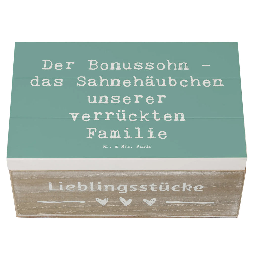 Holzkiste Spruch Der Bonussohn Truhe, Erinnerungskiste, Schatulle, Geschenkbox, Erinnerungsbox, Schatzkiste, Geschenkdose, Aufbewahrungsbox, Holzkiste, XXL, Kiste, Dekokiste, Familie, Vatertag, Muttertag, Bruder, Schwester, Mama, Papa, Oma, Opa