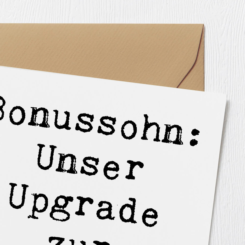 Deluxe Karte Spruch Bonussohn Wertschätzung Hochwertige Klappkarte, Klappkarte, Glückwunschkarte, Grußkarte, Karte, Hochzeitskarte, Geburtstagskarte, Einladungskarte, Hochwertige Grußkarte, Familie, Vatertag, Muttertag, Bruder, Schwester, Mama, Papa, Oma, Opa