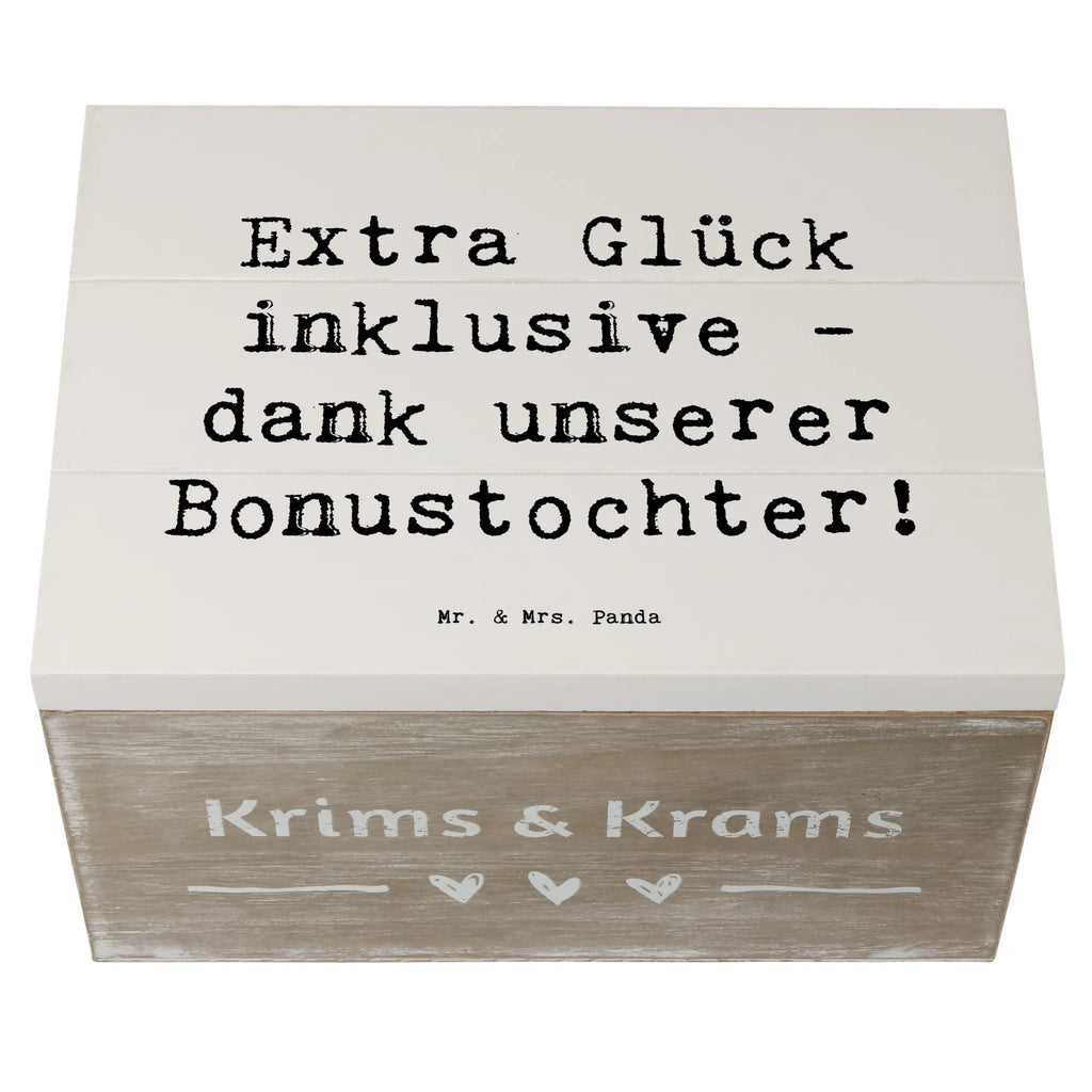 Holzkiste Spruch Bonustochter Glück Erinnerungskiste, Dekokiste, Geschenkdose, Kiste, Truhe, Schatzkiste, XXL, Holzkiste, Schatulle, Aufbewahrungsbox, Geschenkbox, Erinnerungsbox, Familie, Vatertag, Muttertag, Bruder, Schwester, Mama, Papa, Oma, Opa