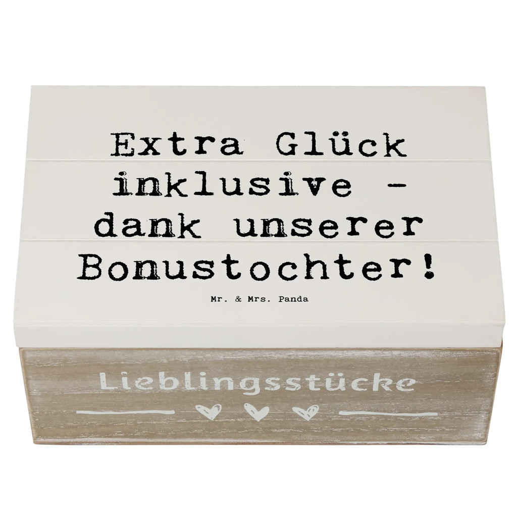 Holzkiste Spruch Bonustochter Glück Erinnerungskiste, Dekokiste, Geschenkdose, Kiste, Truhe, Schatzkiste, XXL, Holzkiste, Schatulle, Aufbewahrungsbox, Geschenkbox, Erinnerungsbox, Familie, Vatertag, Muttertag, Bruder, Schwester, Mama, Papa, Oma, Opa