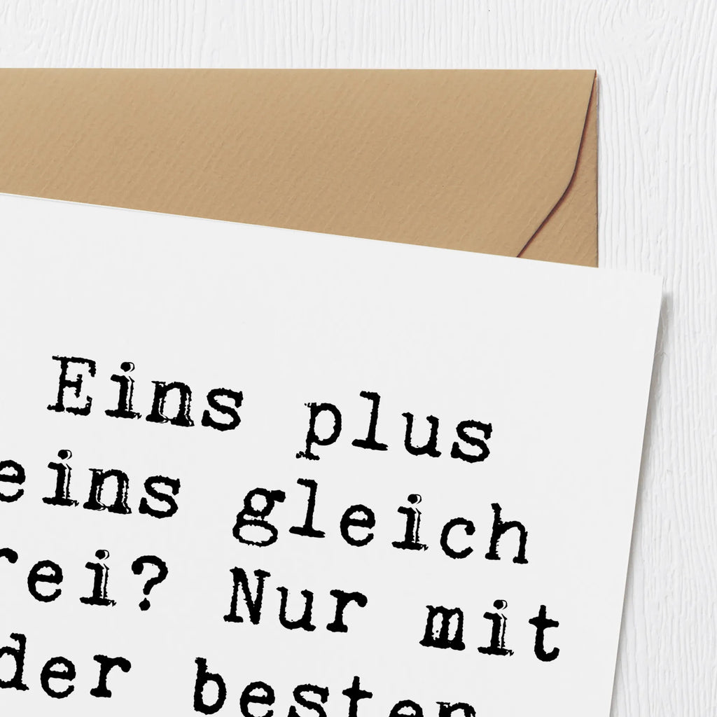 Deluxe Card Saying Eins plus eins gleich drei? Nur mit der besten Bonustochter! Einladungskarte, Glückwunschkarte, Karte, Klappkarte, Hochzeitskarte, Hochwertige Grußkarte, Grußkarte, Hochwertige Klappkarte, Geburtstagskarte, Familie, Vatertag, Muttertag, Bruder, Schwester, Mama, Papa, Oma, Opa