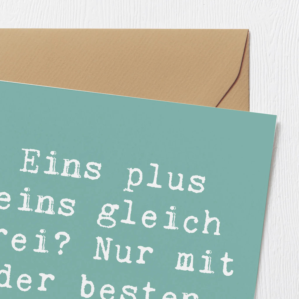 Deluxe Card Saying Eins plus eins gleich drei? Nur mit der besten Bonustochter! Einladungskarte, Glückwunschkarte, Karte, Klappkarte, Hochzeitskarte, Hochwertige Grußkarte, Grußkarte, Hochwertige Klappkarte, Geburtstagskarte, Familie, Vatertag, Muttertag, Bruder, Schwester, Mama, Papa, Oma, Opa
