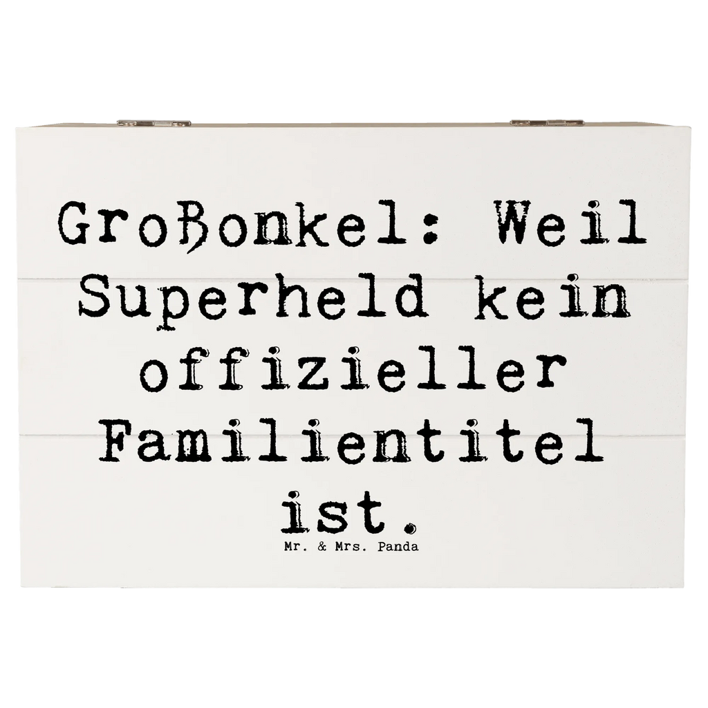 Wooden chest Saying Großonkel: Weil Superheld kein offizieller Familientitel ist. Truhe, Schatzkiste, XXL, Kiste, Dekokiste, Erinnerungskiste, Geschenkdose, Holzkiste, Aufbewahrungsbox, Erinnerungsbox, Schatulle, Geschenkbox, Familie, Vatertag, Muttertag, Bruder, Schwester, Mama, Papa, Oma, Opa