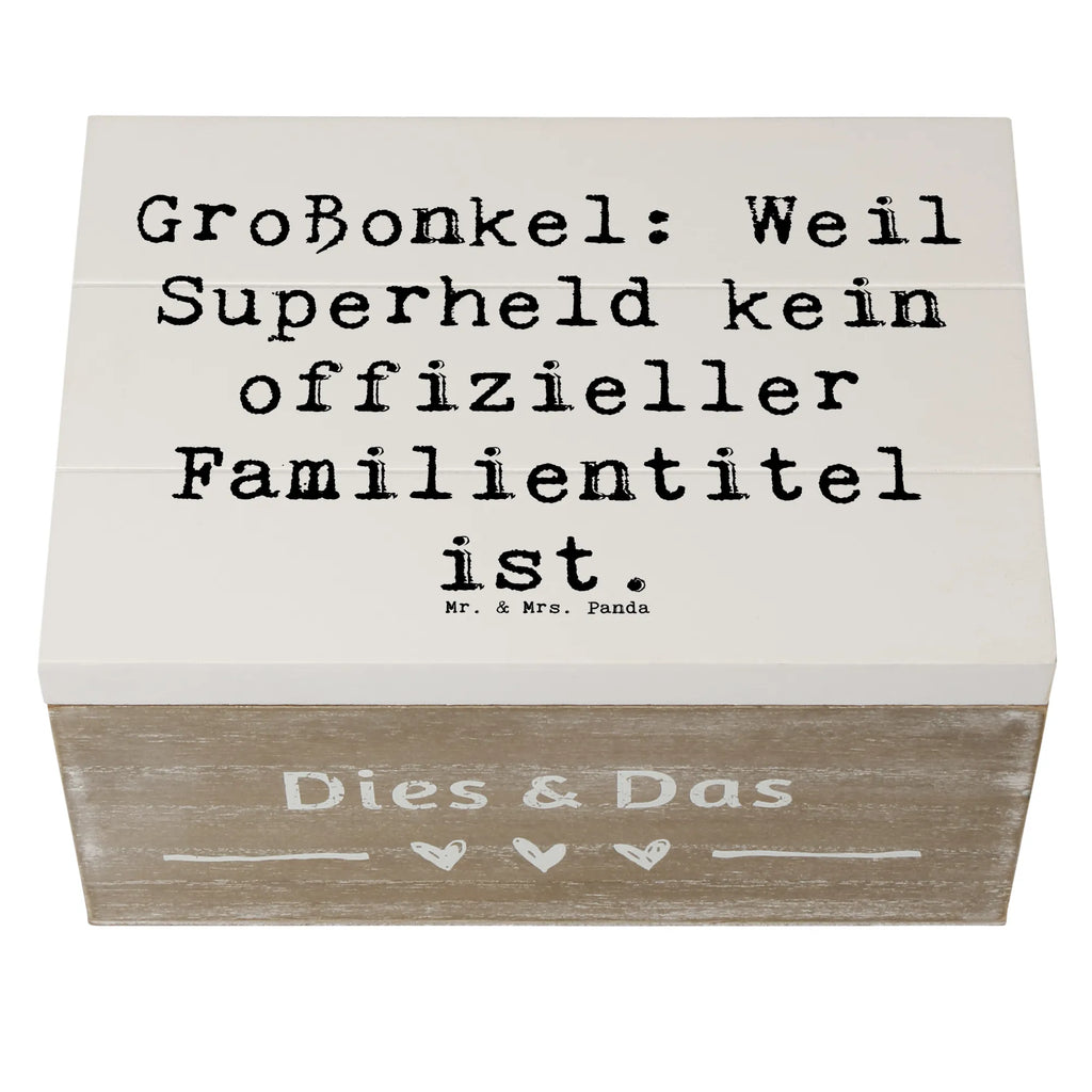 Wooden chest Saying Großonkel: Weil Superheld kein offizieller Familientitel ist. Truhe, Schatzkiste, XXL, Kiste, Dekokiste, Erinnerungskiste, Geschenkdose, Holzkiste, Aufbewahrungsbox, Erinnerungsbox, Schatulle, Geschenkbox, Familie, Vatertag, Muttertag, Bruder, Schwester, Mama, Papa, Oma, Opa
