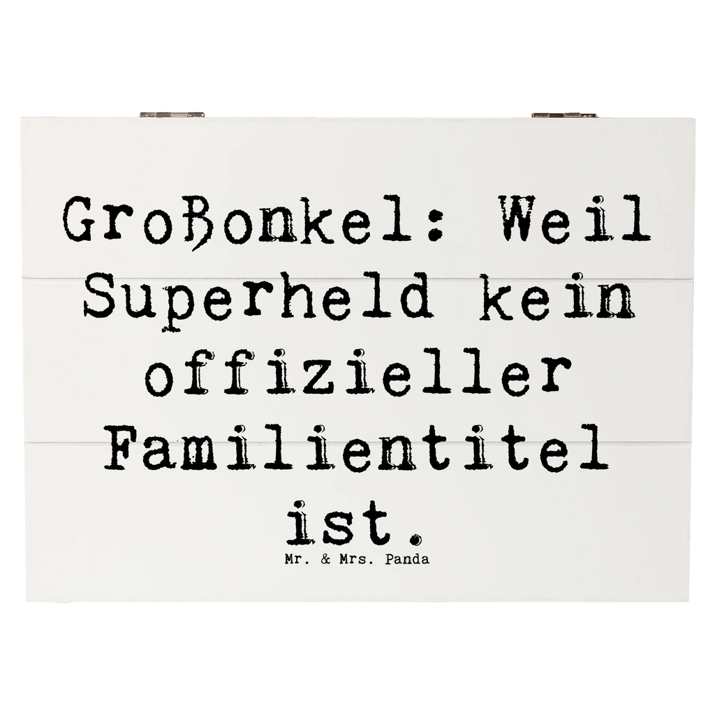 Wooden chest Saying Großonkel: Weil Superheld kein offizieller Familientitel ist. Truhe, Schatzkiste, XXL, Kiste, Dekokiste, Erinnerungskiste, Geschenkdose, Holzkiste, Aufbewahrungsbox, Erinnerungsbox, Schatulle, Geschenkbox, Familie, Vatertag, Muttertag, Bruder, Schwester, Mama, Papa, Oma, Opa