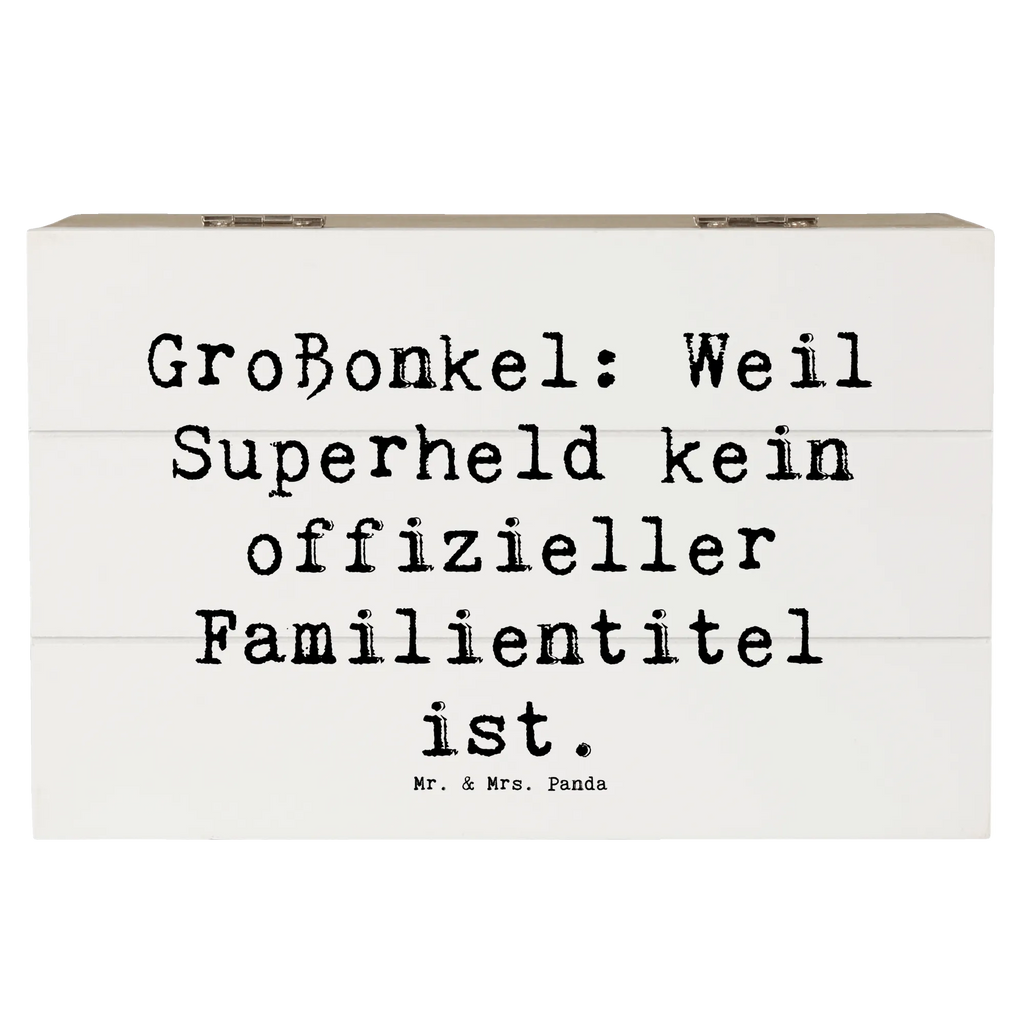 Wooden chest Saying Großonkel: Weil Superheld kein offizieller Familientitel ist. Truhe, Schatzkiste, XXL, Kiste, Dekokiste, Erinnerungskiste, Geschenkdose, Holzkiste, Aufbewahrungsbox, Erinnerungsbox, Schatulle, Geschenkbox, Familie, Vatertag, Muttertag, Bruder, Schwester, Mama, Papa, Oma, Opa