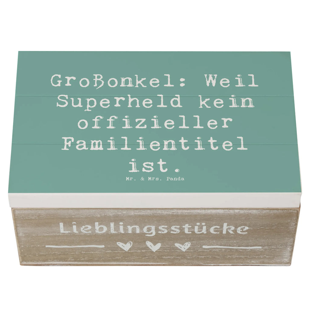 Wooden chest Saying Großonkel: Weil Superheld kein offizieller Familientitel ist. Truhe, Schatzkiste, XXL, Kiste, Dekokiste, Erinnerungskiste, Geschenkdose, Holzkiste, Aufbewahrungsbox, Erinnerungsbox, Schatulle, Geschenkbox, Familie, Vatertag, Muttertag, Bruder, Schwester, Mama, Papa, Oma, Opa