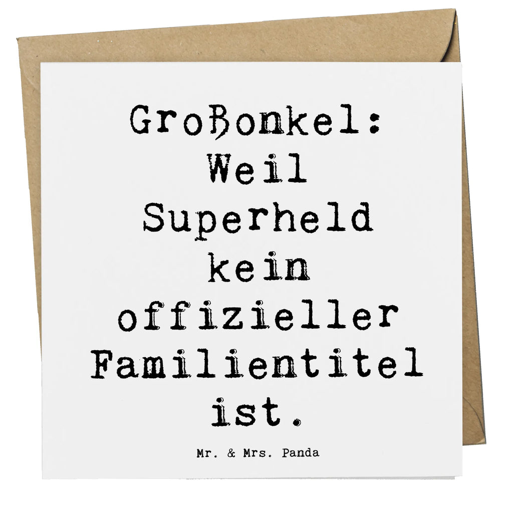 Deluxe Karte Spruch Großonkel Superheld Karte, Einladungskarte, Glückwunschkarte, Klappkarte, Hochwertige Grußkarte, Hochzeitskarte, Hochwertige Klappkarte, Geburtstagskarte, Grußkarte, Familie, Vatertag, Muttertag, Bruder, Schwester, Mama, Papa, Oma, Opa