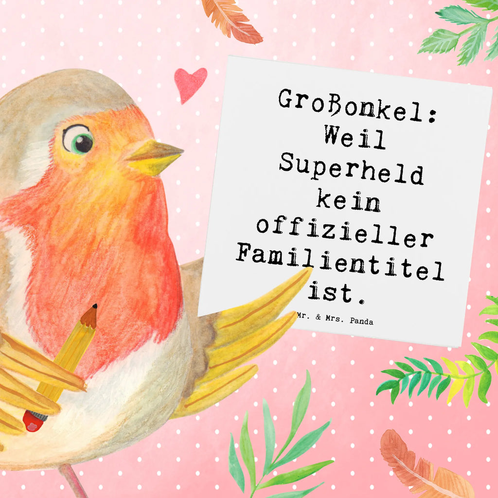 Deluxe Karte Spruch Großonkel Superheld Karte, Einladungskarte, Glückwunschkarte, Klappkarte, Hochwertige Grußkarte, Hochzeitskarte, Hochwertige Klappkarte, Geburtstagskarte, Grußkarte, Familie, Vatertag, Muttertag, Bruder, Schwester, Mama, Papa, Oma, Opa