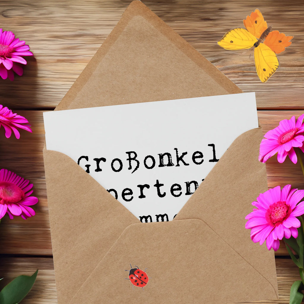Deluxe Card Saying Großonkel: Expertenrat immer inklusive! Einladungskarte, Hochzeitskarte, Hochwertige Klappkarte, Glückwunschkarte, Karte, Grußkarte, Klappkarte, Geburtstagskarte, Hochwertige Grußkarte, Familie, Vatertag, Muttertag, Bruder, Schwester, Mama, Papa, Oma, Opa