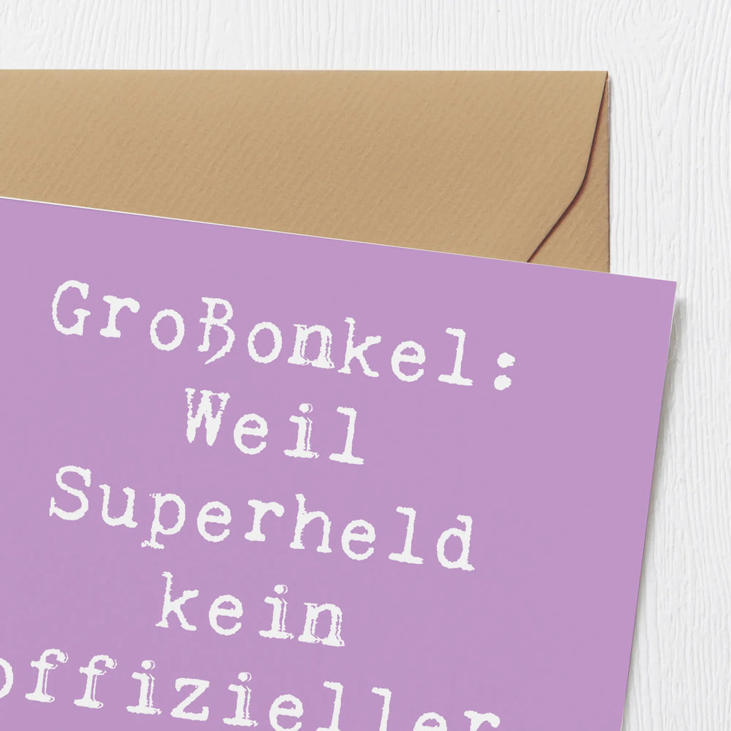 Deluxe Karte Spruch Großonkel Superheld Karte, Einladungskarte, Glückwunschkarte, Klappkarte, Hochwertige Grußkarte, Hochzeitskarte, Hochwertige Klappkarte, Geburtstagskarte, Grußkarte, Familie, Vatertag, Muttertag, Bruder, Schwester, Mama, Papa, Oma, Opa