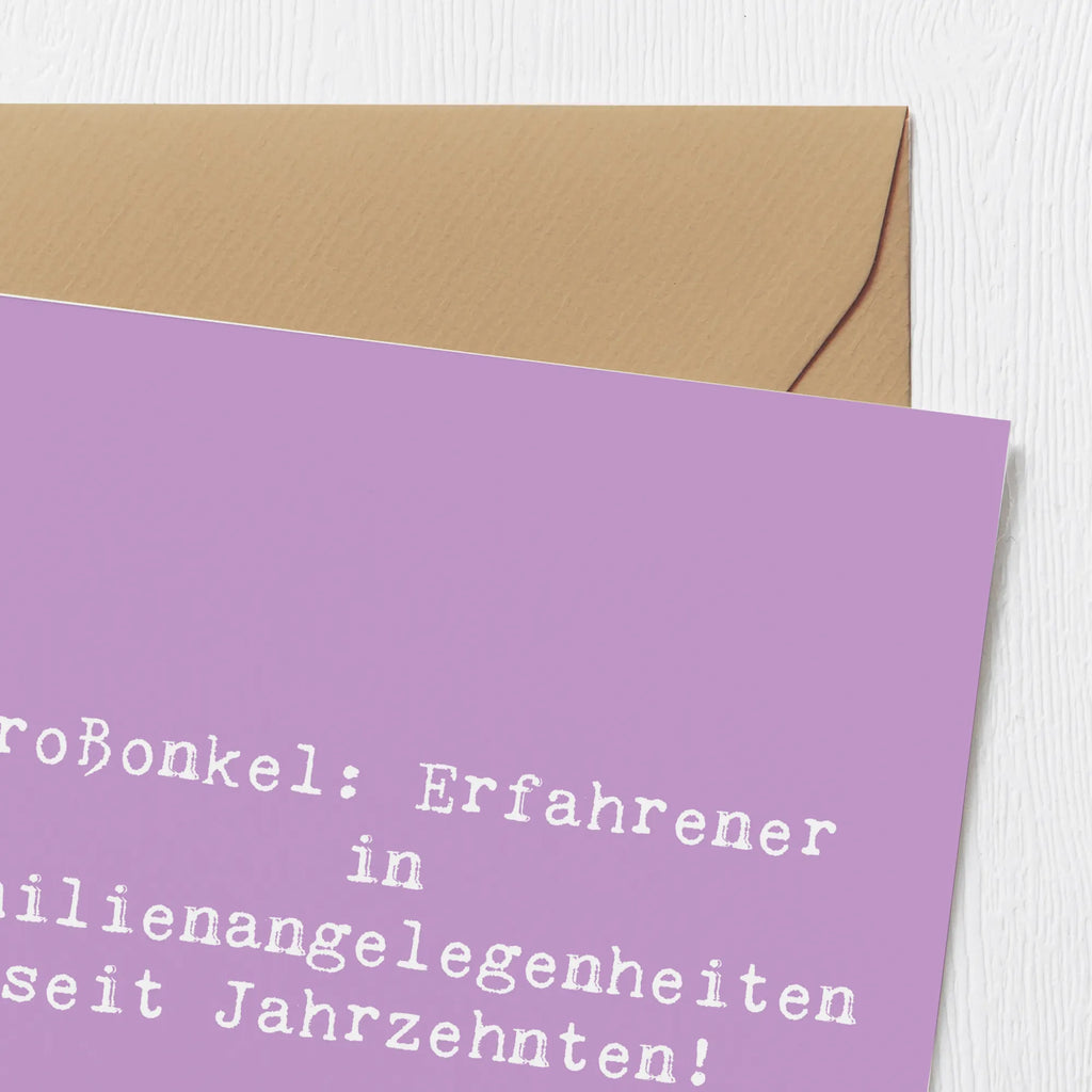 Deluxe Karte Spruch Großonkel Erfahrung Hochzeitskarte, Karte, Grußkarte, Hochwertige Grußkarte, Geburtstagskarte, Glückwunschkarte, Einladungskarte, Hochwertige Klappkarte, Klappkarte, Familie, Vatertag, Muttertag, Bruder, Schwester, Mama, Papa, Oma, Opa