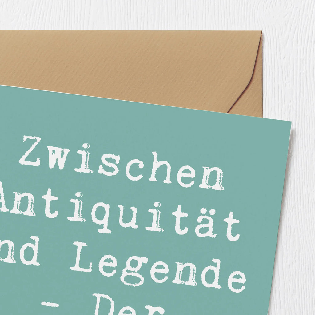 Deluxe Karte Spruch Zwischen Antiquität und Legende - Der Großonkel. Einladungskarte, Geburtstagskarte, Klappkarte, Karte, Glückwunschkarte, Hochwertige Klappkarte, Hochwertige Grußkarte, Grußkarte, Hochzeitskarte, Familie, Vatertag, Muttertag, Bruder, Schwester, Mama, Papa, Oma, Opa