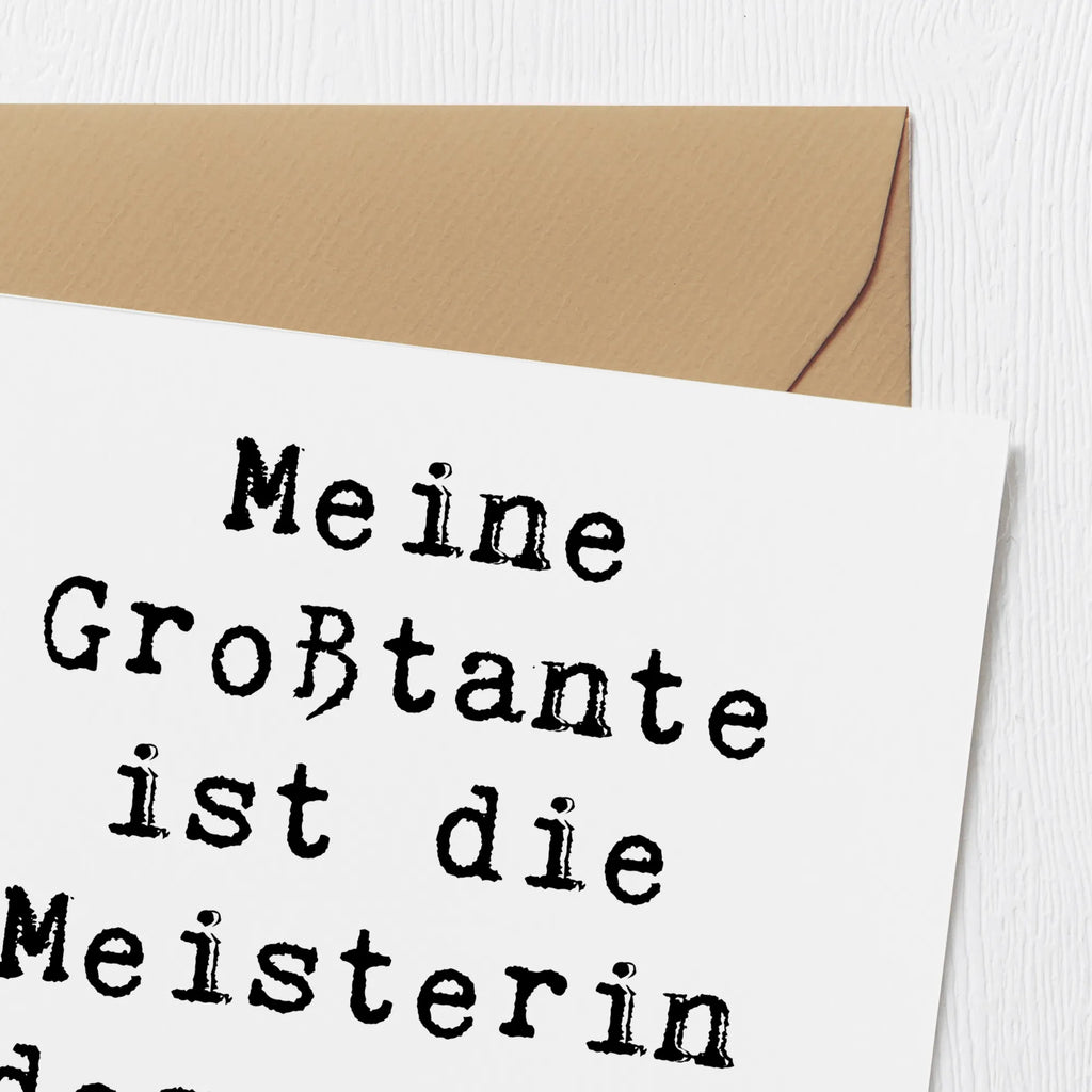 Deluxe Card Saying Meine Großtante ist die Meisterin des guten Ratschlags. Karte, Klappkarte, Hochzeitskarte, Hochwertige Klappkarte, Glückwunschkarte, Grußkarte, Geburtstagskarte, Einladungskarte, Hochwertige Grußkarte, Familie, Vatertag, Muttertag, Bruder, Schwester, Mama, Papa, Oma, Opa