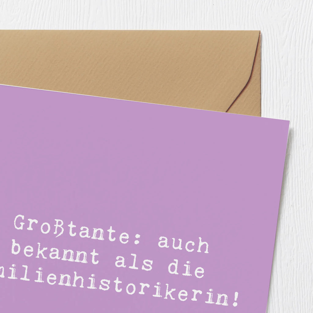 Deluxe Karte Spruch Großtante Historikerin Hochzeitskarte, Glückwunschkarte, Grußkarte, Geburtstagskarte, Karte, Klappkarte, Hochwertige Klappkarte, Einladungskarte, Hochwertige Grußkarte, Familie, Vatertag, Muttertag, Bruder, Schwester, Mama, Papa, Oma, Opa