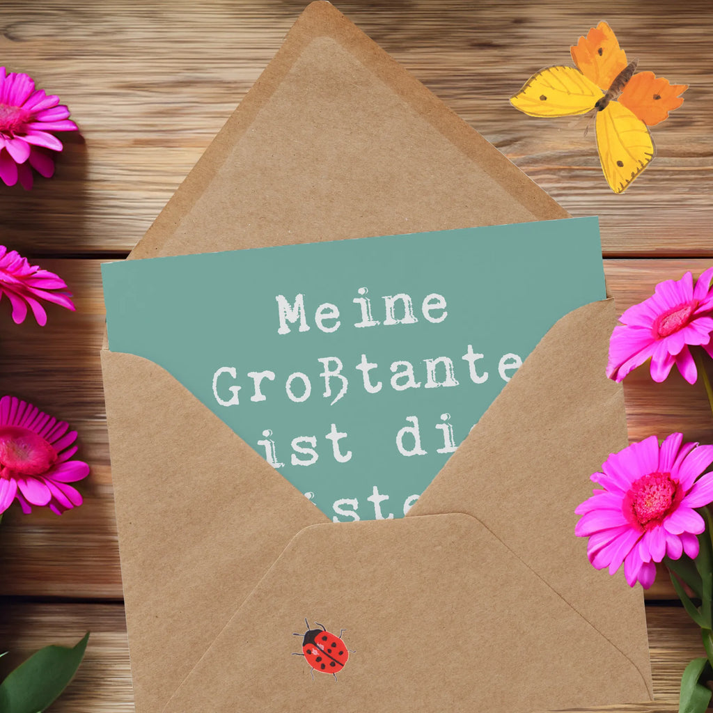 Deluxe Card Saying Meine Großtante ist die Meisterin des guten Ratschlags. Karte, Klappkarte, Hochzeitskarte, Hochwertige Klappkarte, Glückwunschkarte, Grußkarte, Geburtstagskarte, Einladungskarte, Hochwertige Grußkarte, Familie, Vatertag, Muttertag, Bruder, Schwester, Mama, Papa, Oma, Opa