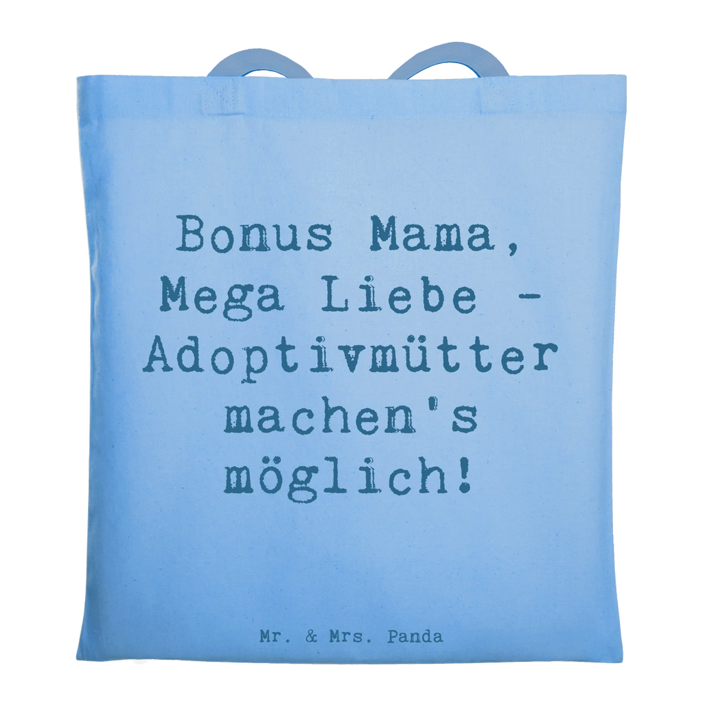 Tote bag Saying Bonus Mama, Mega Liebe - Adoptivmütter machen’s möglich! Beuteltasche, Beutel, Einkaufstasche, Jutebeutel, Stoffbeutel, Tasche, Shopper, Umhängetasche, Strandtasche, Schultertasche, Stofftasche, Tragetasche, Badetasche, Jutetasche, Einkaufstüte, Laptoptasche, Familie, Vatertag, Muttertag, Bruder, Schwester, Mama, Papa, Oma, Opa