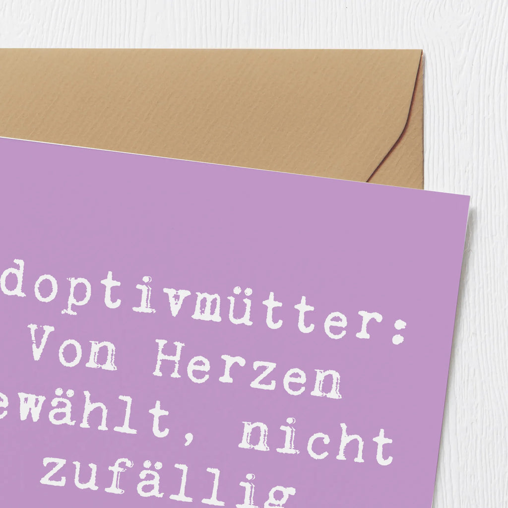 Deluxe Card Saying Adoptivmütter: Von Herzen gewählt, nicht zufällig verteilt. Hochwertige Klappkarte, Grußkarte, Hochwertige Grußkarte, Karte, Glückwunschkarte, Hochzeitskarte, Geburtstagskarte, Klappkarte, Einladungskarte, Familie, Vatertag, Muttertag, Bruder, Schwester, Mama, Papa, Oma, Opa