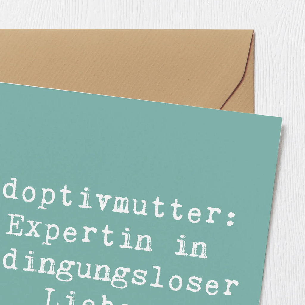 Deluxe Card Saying Adoptivmutter: Expertin in bedingungsloser Liebe. Klappkarte, Glückwunschkarte, Karte, Hochwertige Klappkarte, Einladungskarte, Grußkarte, Geburtstagskarte, Hochzeitskarte, Hochwertige Grußkarte, Familie, Vatertag, Muttertag, Bruder, Schwester, Mama, Papa, Oma, Opa