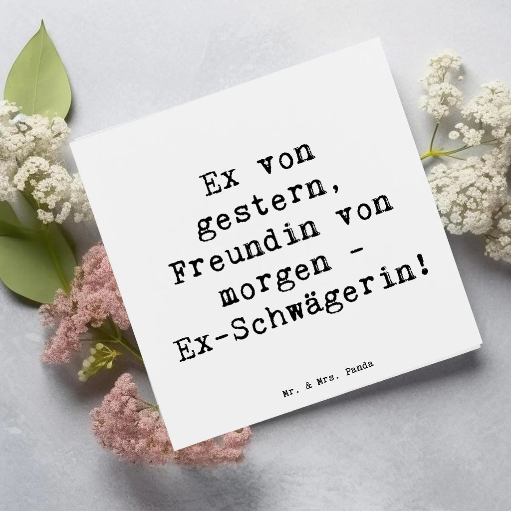 Deluxe Card Saying Ex von gestern, Freundin von morgen - Ex-Schwägerin! Geburtstagskarte, Hochwertige Grußkarte, Karte, Hochwertige Klappkarte, Glückwunschkarte, Klappkarte, Grußkarte, Hochzeitskarte, Einladungskarte, Familie, Vatertag, Muttertag, Bruder, Schwester, Mama, Papa, Oma, Opa