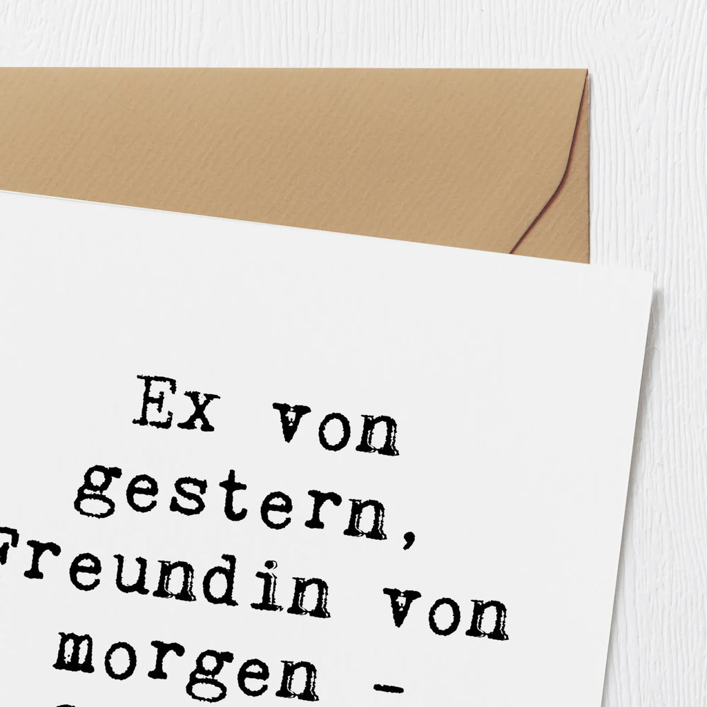 Deluxe Card Saying Ex von gestern, Freundin von morgen - Ex-Schwägerin! Geburtstagskarte, Hochwertige Grußkarte, Karte, Hochwertige Klappkarte, Glückwunschkarte, Klappkarte, Grußkarte, Hochzeitskarte, Einladungskarte, Familie, Vatertag, Muttertag, Bruder, Schwester, Mama, Papa, Oma, Opa