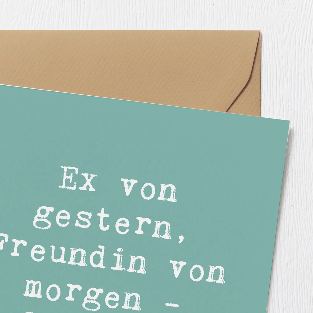 Deluxe Card Saying Ex von gestern, Freundin von morgen - Ex-Schwägerin! Geburtstagskarte, Hochwertige Grußkarte, Karte, Hochwertige Klappkarte, Glückwunschkarte, Klappkarte, Grußkarte, Hochzeitskarte, Einladungskarte, Familie, Vatertag, Muttertag, Bruder, Schwester, Mama, Papa, Oma, Opa