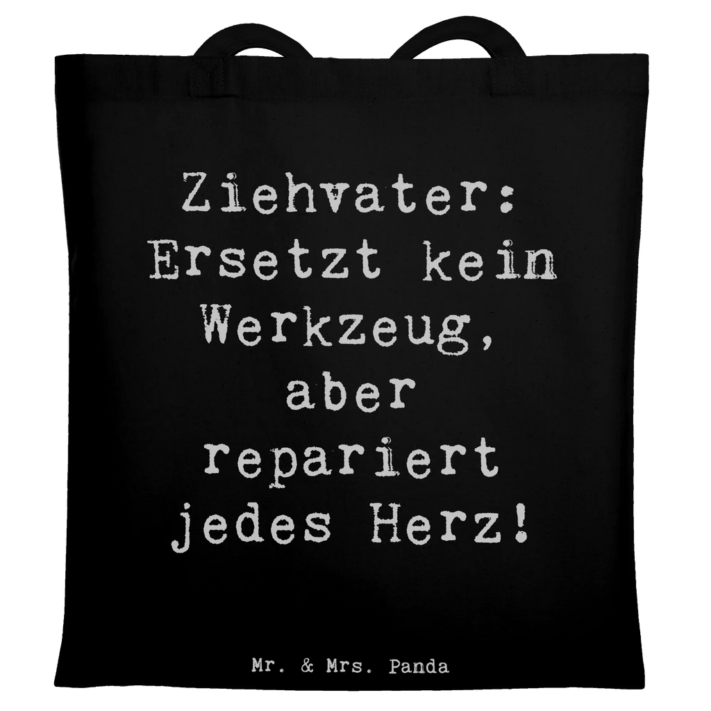 Tote bag Saying Ziehvater: Ersetzt kein Werkzeug, aber repariert jedes Herz! Einkaufstüte, Strandtasche, Laptoptasche, Jutetasche, Stofftasche, Beuteltasche, Stoffbeutel, Badetasche, Tasche, Beutel, Umhängetasche, Schultertasche, Tragetasche, Einkaufstasche, Shopper, Jutebeutel, Familie, Vatertag, Muttertag, Bruder, Schwester, Mama, Papa, Oma, Opa