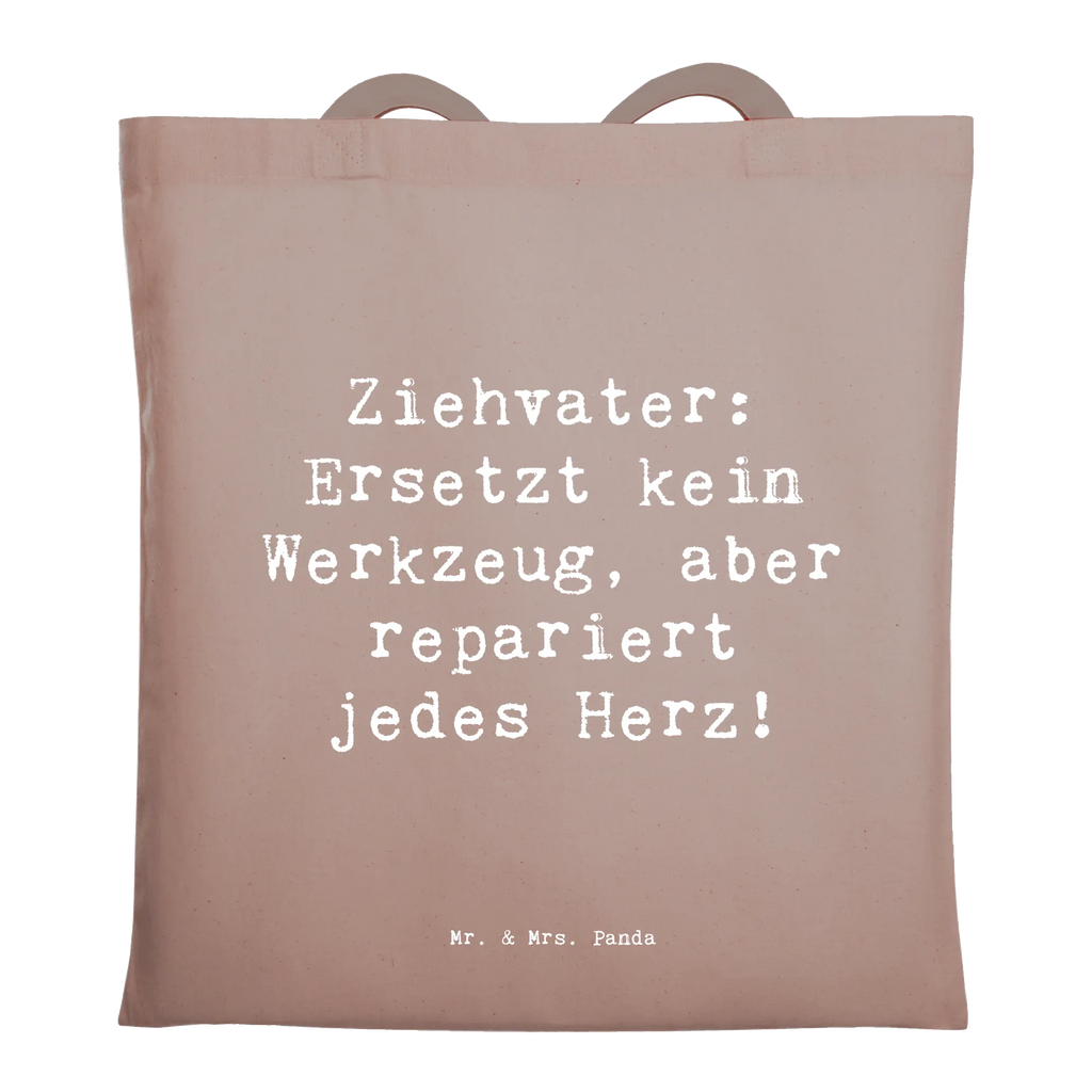 Tote bag Saying Ziehvater: Ersetzt kein Werkzeug, aber repariert jedes Herz! Einkaufstüte, Strandtasche, Laptoptasche, Jutetasche, Stofftasche, Beuteltasche, Stoffbeutel, Badetasche, Tasche, Beutel, Umhängetasche, Schultertasche, Tragetasche, Einkaufstasche, Shopper, Jutebeutel, Familie, Vatertag, Muttertag, Bruder, Schwester, Mama, Papa, Oma, Opa