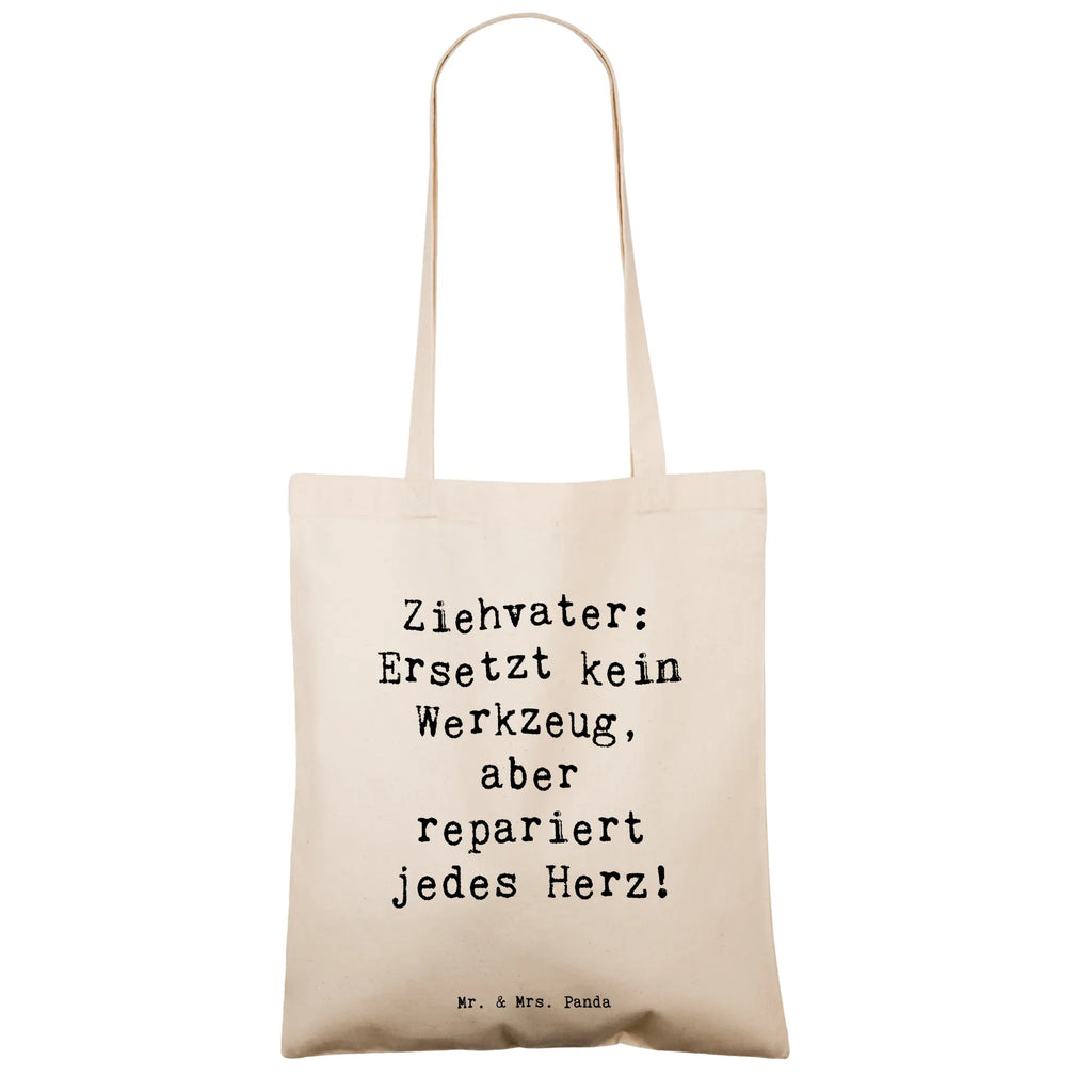 Tote bag Saying Ziehvater: Ersetzt kein Werkzeug, aber repariert jedes Herz! Einkaufstüte, Strandtasche, Laptoptasche, Jutetasche, Stofftasche, Beuteltasche, Stoffbeutel, Badetasche, Tasche, Beutel, Umhängetasche, Schultertasche, Tragetasche, Einkaufstasche, Shopper, Jutebeutel, Familie, Vatertag, Muttertag, Bruder, Schwester, Mama, Papa, Oma, Opa