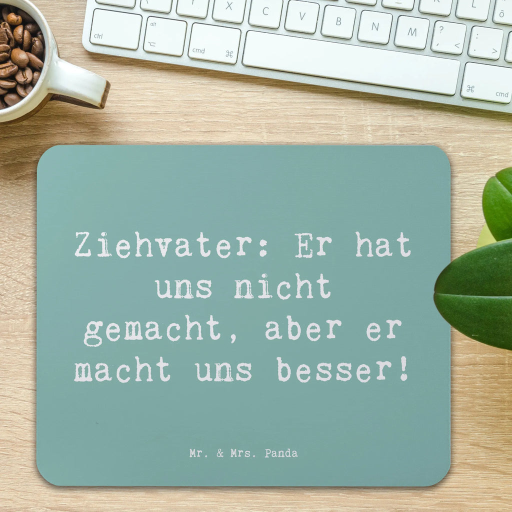 Mouse mat Saying Ziehvater: Er hat uns nicht gemacht, aber er macht uns besser! Mousepad, Computer zubehör, Büroausstattung, PC Zubehör, Arbeitszimmer, Mauspad, Einzigartiges Mauspad, Designer Mauspad, Mausunterlage, Mauspad Büro, Familie, Vatertag, Muttertag, Bruder, Schwester, Mama, Papa, Oma, Opa