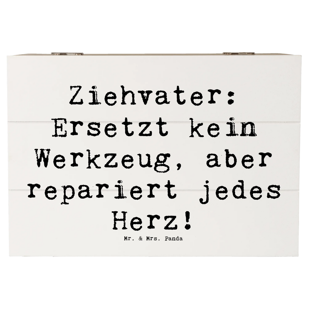 Wooden chest Saying Ziehvater: Ersetzt kein Werkzeug, aber repariert jedes Herz! Schatulle, Dekokiste, Holzkiste, XXL, Truhe, Kiste, Schatzkiste, Aufbewahrungsbox, Erinnerungsbox, Geschenkbox, Geschenkdose, Erinnerungskiste, Familie, Vatertag, Muttertag, Bruder, Schwester, Mama, Papa, Oma, Opa