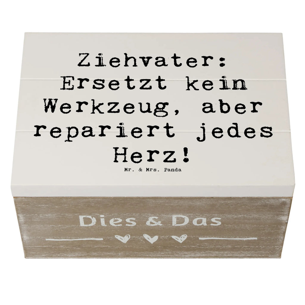 Wooden chest Saying Ziehvater: Ersetzt kein Werkzeug, aber repariert jedes Herz! Schatulle, Dekokiste, Holzkiste, XXL, Truhe, Kiste, Schatzkiste, Aufbewahrungsbox, Erinnerungsbox, Geschenkbox, Geschenkdose, Erinnerungskiste, Familie, Vatertag, Muttertag, Bruder, Schwester, Mama, Papa, Oma, Opa