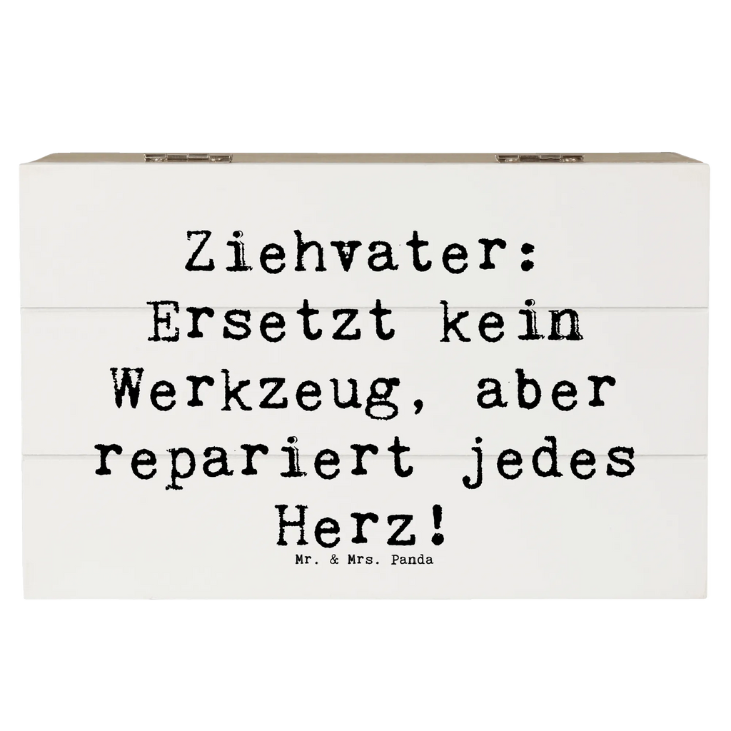 Wooden chest Saying Ziehvater: Ersetzt kein Werkzeug, aber repariert jedes Herz! Schatulle, Dekokiste, Holzkiste, XXL, Truhe, Kiste, Schatzkiste, Aufbewahrungsbox, Erinnerungsbox, Geschenkbox, Geschenkdose, Erinnerungskiste, Familie, Vatertag, Muttertag, Bruder, Schwester, Mama, Papa, Oma, Opa