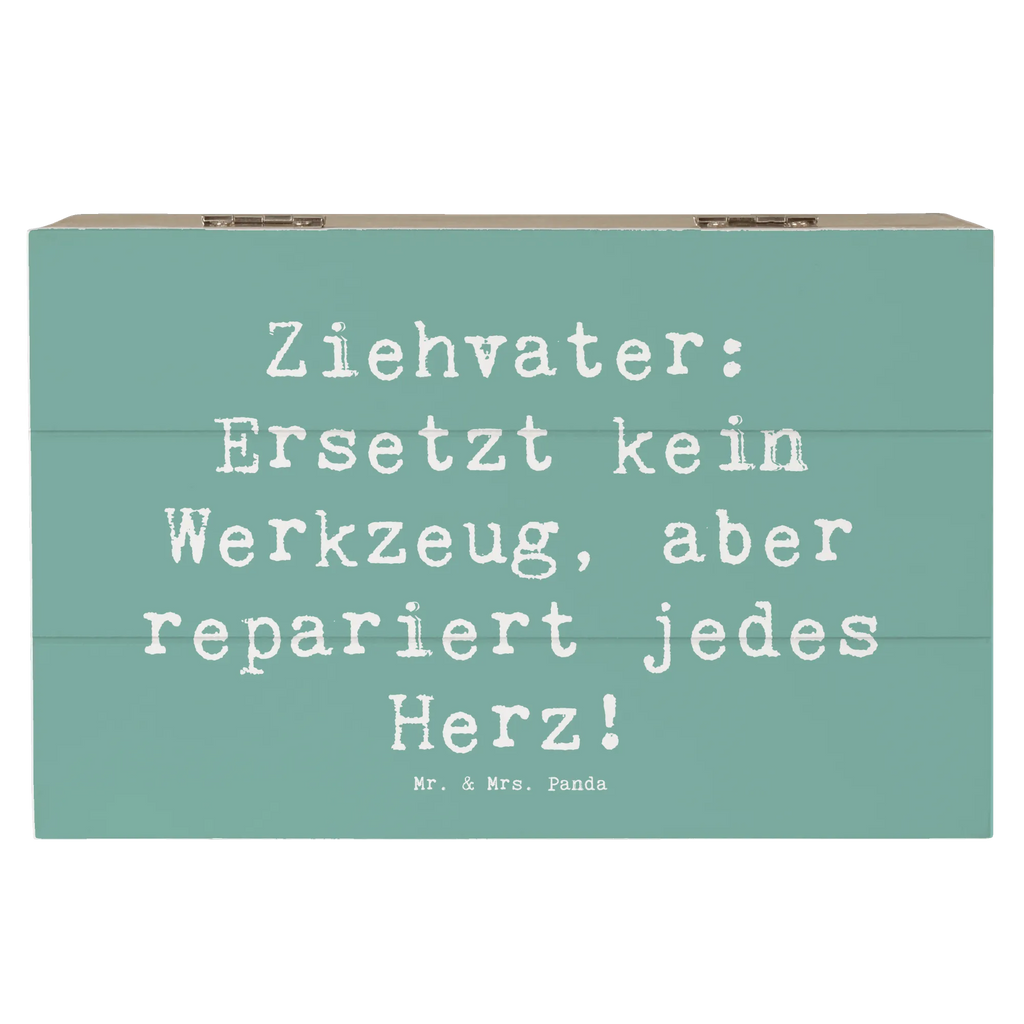 Wooden chest Saying Ziehvater: Ersetzt kein Werkzeug, aber repariert jedes Herz! Schatulle, Dekokiste, Holzkiste, XXL, Truhe, Kiste, Schatzkiste, Aufbewahrungsbox, Erinnerungsbox, Geschenkbox, Geschenkdose, Erinnerungskiste, Familie, Vatertag, Muttertag, Bruder, Schwester, Mama, Papa, Oma, Opa