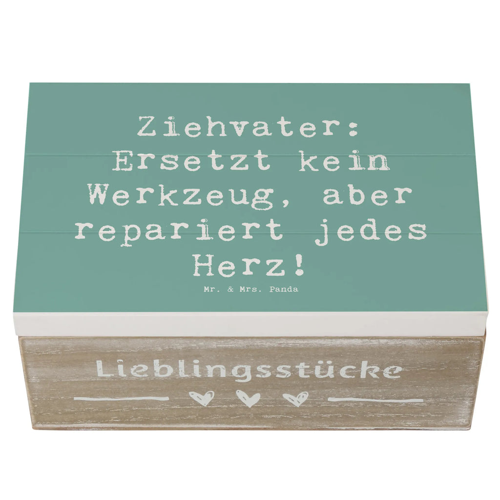 Wooden chest Saying Ziehvater: Ersetzt kein Werkzeug, aber repariert jedes Herz! Schatulle, Dekokiste, Holzkiste, XXL, Truhe, Kiste, Schatzkiste, Aufbewahrungsbox, Erinnerungsbox, Geschenkbox, Geschenkdose, Erinnerungskiste, Familie, Vatertag, Muttertag, Bruder, Schwester, Mama, Papa, Oma, Opa
