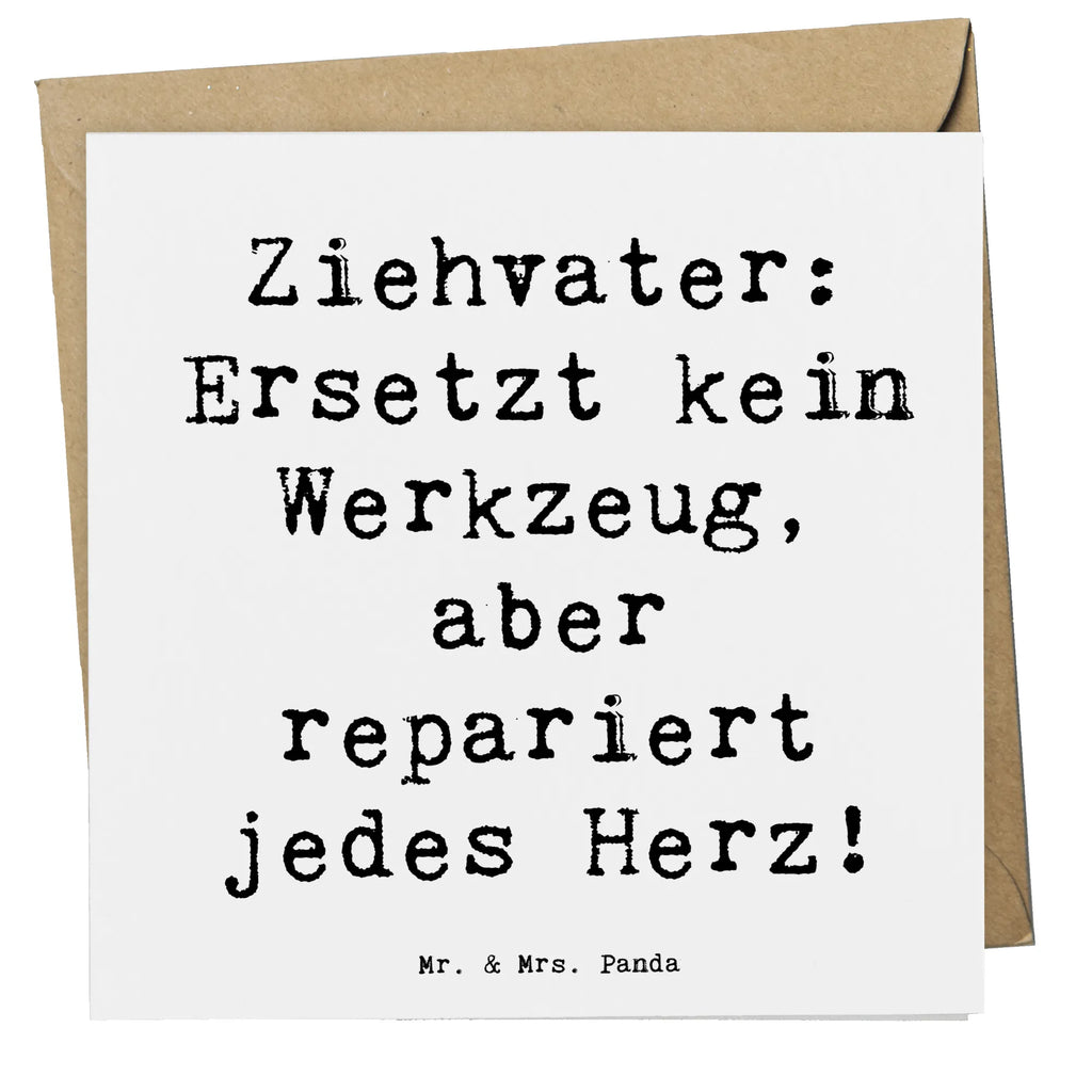 Deluxe Karte Spruch Ziehvater Herzreparatur Glückwunschkarte, Hochwertige Klappkarte, Karte, Hochzeitskarte, Hochwertige Grußkarte, Klappkarte, Grußkarte, Einladungskarte, Geburtstagskarte, Familie, Vatertag, Muttertag, Bruder, Schwester, Mama, Papa, Oma, Opa