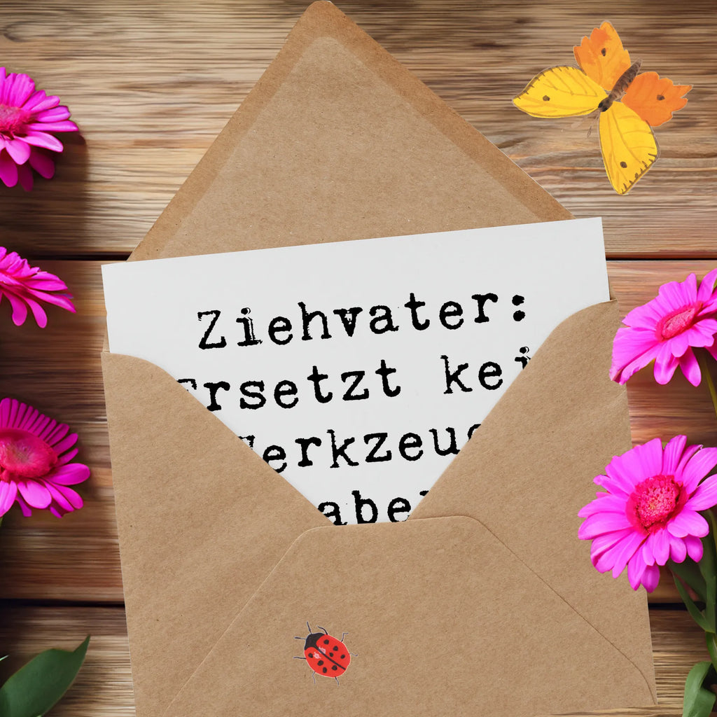 Deluxe Karte Spruch Ziehvater Herzreparatur Glückwunschkarte, Hochwertige Klappkarte, Karte, Hochzeitskarte, Hochwertige Grußkarte, Klappkarte, Grußkarte, Einladungskarte, Geburtstagskarte, Familie, Vatertag, Muttertag, Bruder, Schwester, Mama, Papa, Oma, Opa