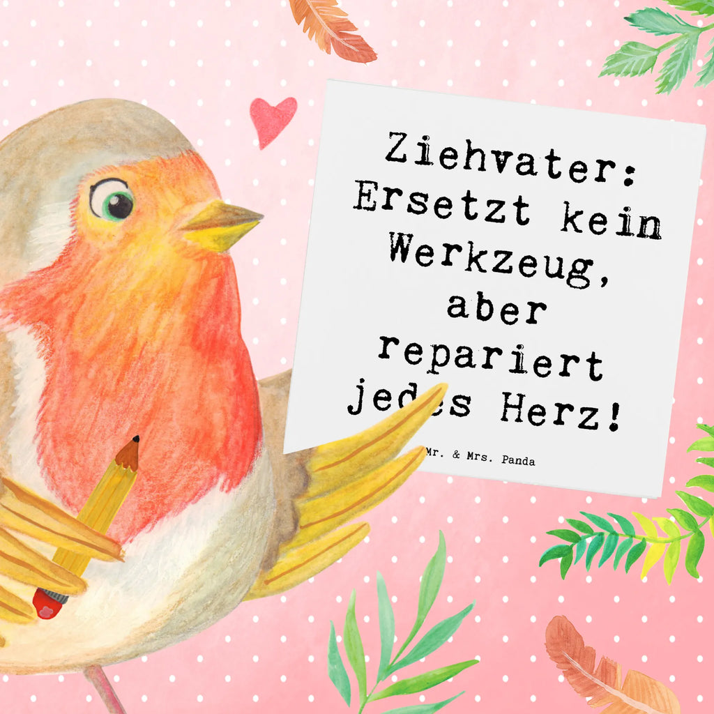 Deluxe Karte Spruch Ziehvater Herzreparatur Glückwunschkarte, Hochwertige Klappkarte, Karte, Hochzeitskarte, Hochwertige Grußkarte, Klappkarte, Grußkarte, Einladungskarte, Geburtstagskarte, Familie, Vatertag, Muttertag, Bruder, Schwester, Mama, Papa, Oma, Opa