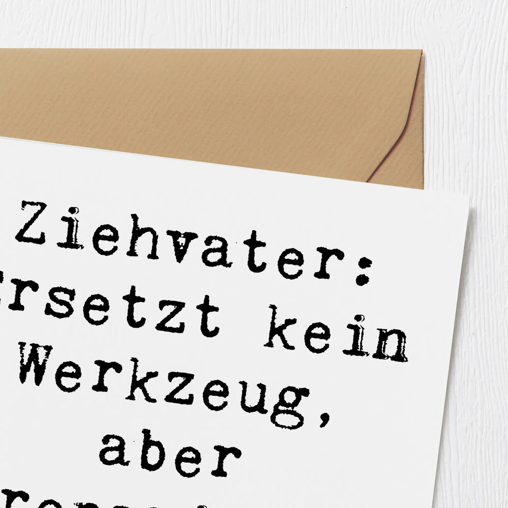 Deluxe Karte Spruch Ziehvater Herzreparatur Glückwunschkarte, Hochwertige Klappkarte, Karte, Hochzeitskarte, Hochwertige Grußkarte, Klappkarte, Grußkarte, Einladungskarte, Geburtstagskarte, Familie, Vatertag, Muttertag, Bruder, Schwester, Mama, Papa, Oma, Opa
