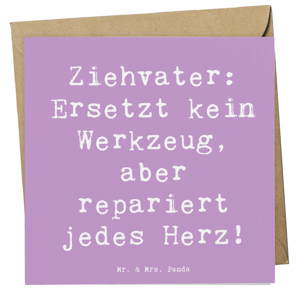 Deluxe Karte Spruch Ziehvater Herzreparatur Glückwunschkarte, Hochwertige Klappkarte, Karte, Hochzeitskarte, Hochwertige Grußkarte, Klappkarte, Grußkarte, Einladungskarte, Geburtstagskarte, Familie, Vatertag, Muttertag, Bruder, Schwester, Mama, Papa, Oma, Opa