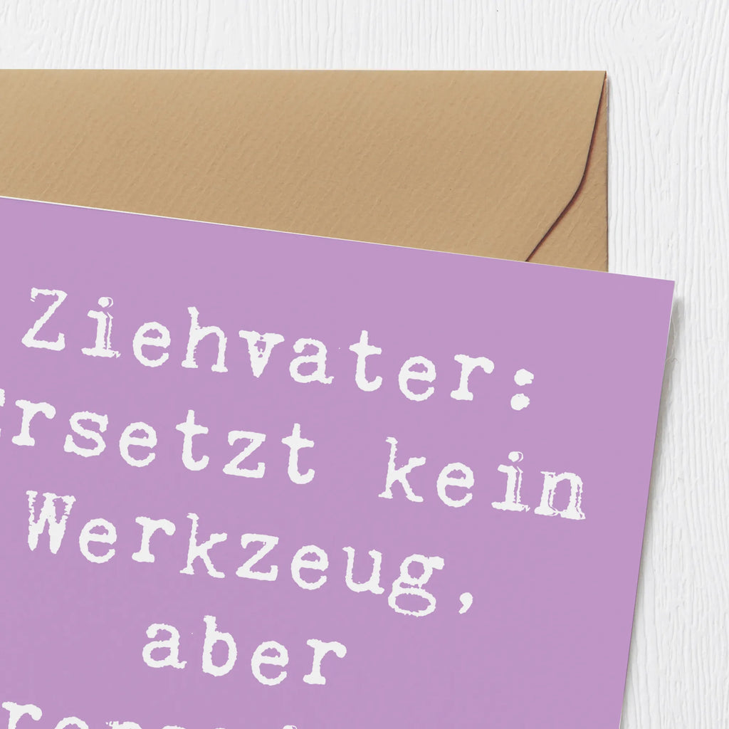 Deluxe Karte Spruch Ziehvater Herzreparatur Glückwunschkarte, Hochwertige Klappkarte, Karte, Hochzeitskarte, Hochwertige Grußkarte, Klappkarte, Grußkarte, Einladungskarte, Geburtstagskarte, Familie, Vatertag, Muttertag, Bruder, Schwester, Mama, Papa, Oma, Opa