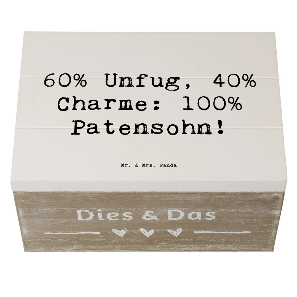 Holzkiste Spruch Patensohn Charme Truhe, Erinnerungsbox, Schatulle, Erinnerungskiste, Dekokiste, Geschenkbox, Geschenkdose, Kiste, Schatzkiste, Aufbewahrungsbox, XXL, Holzkiste, Familie, Vatertag, Muttertag, Bruder, Schwester, Mama, Papa, Oma, Opa